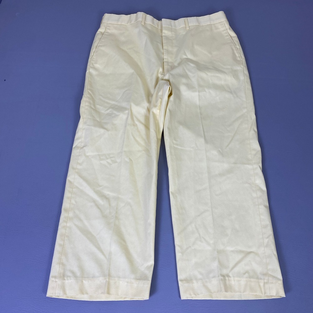 Vintage Haggar Pants Trousers Men's 36x25 Pale Yellow Cotton Dacron Made in USA